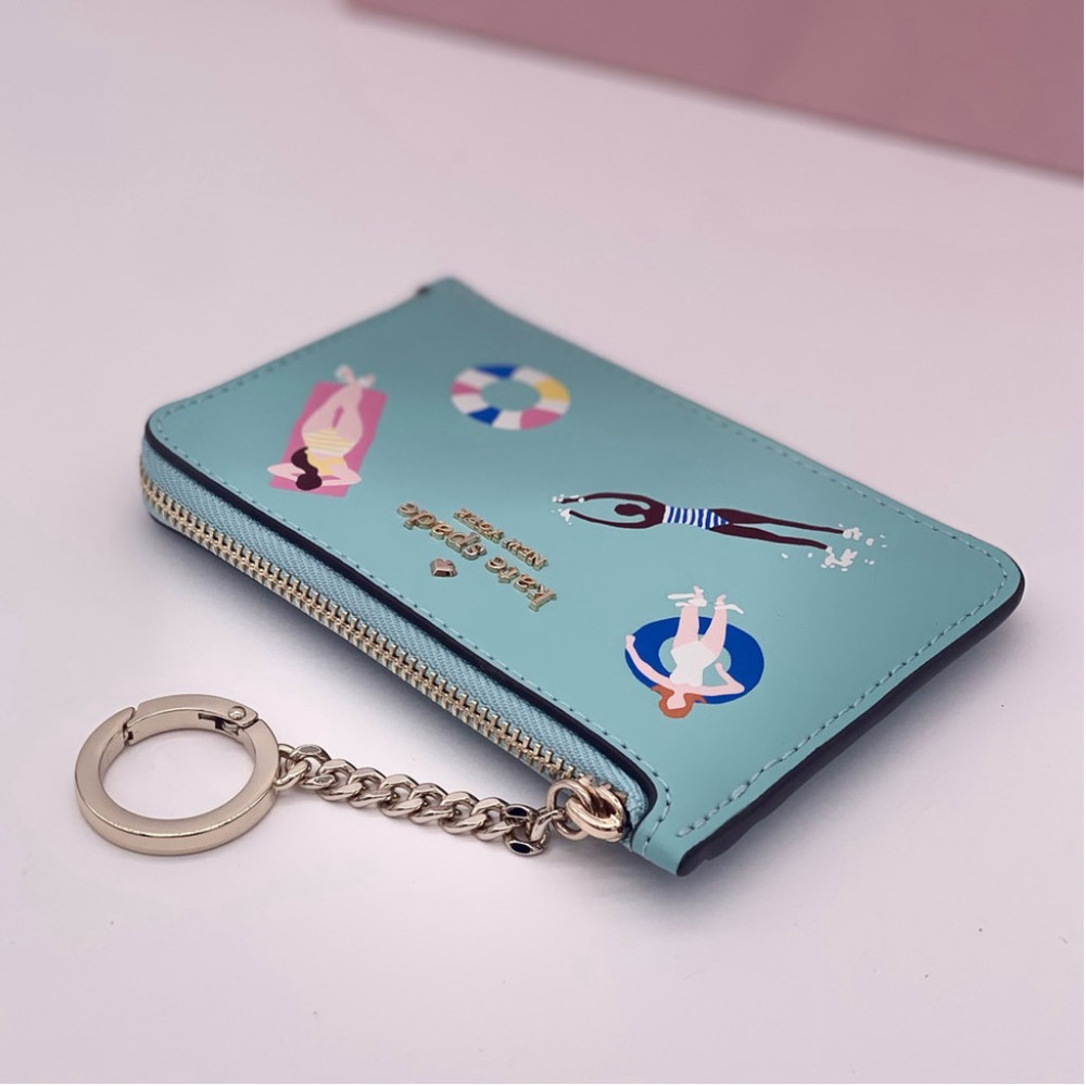 Kate Spade Splash Medium Lzip Card Holder Wallet